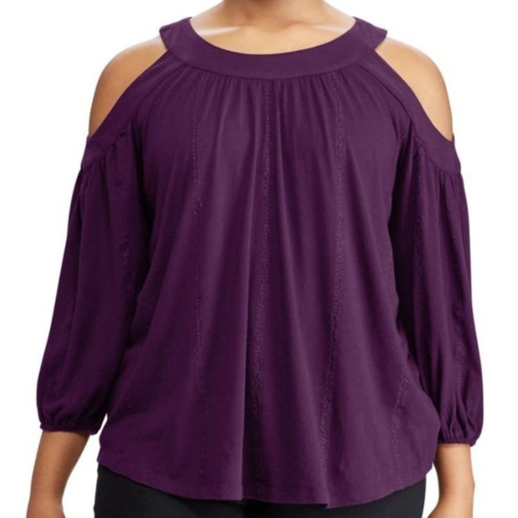 Ralph Lauren Tops - NWT Ralph Lauren Embroidered Cold Shoulder Top